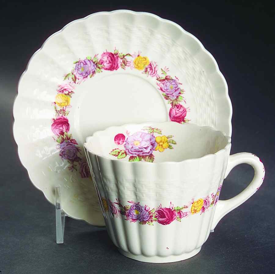 Rose Briar Flat Cup & Saucer Set by Spode-1