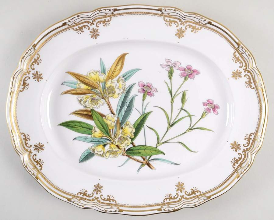 Stafford Flowers 14" Oval Serving Platter by Spode-1