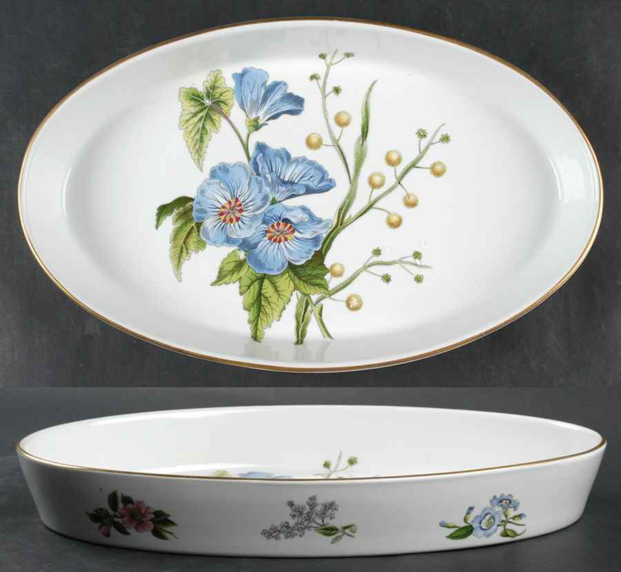 Stafford Flowers 14" Oval Baker Oven To Table by Spode-1