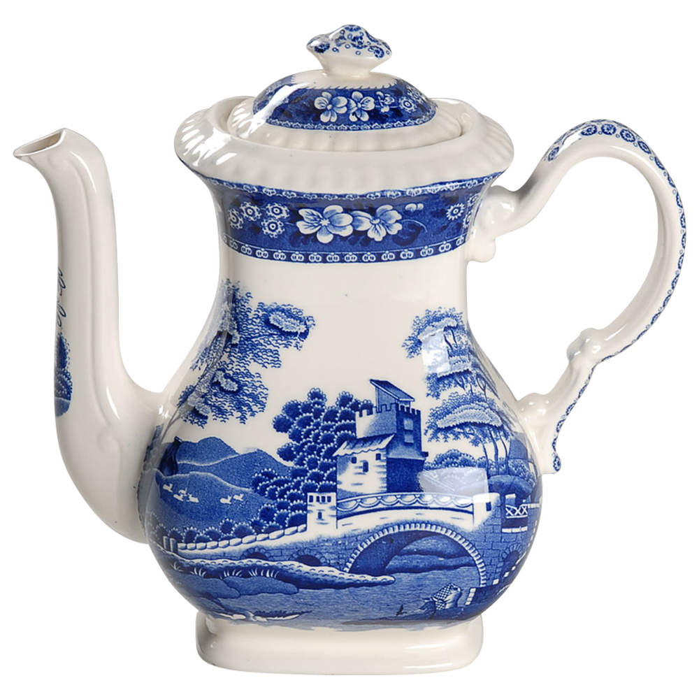 Tower Blue (Newer Backstamp) Coffee Pot & Lid by Spode-1