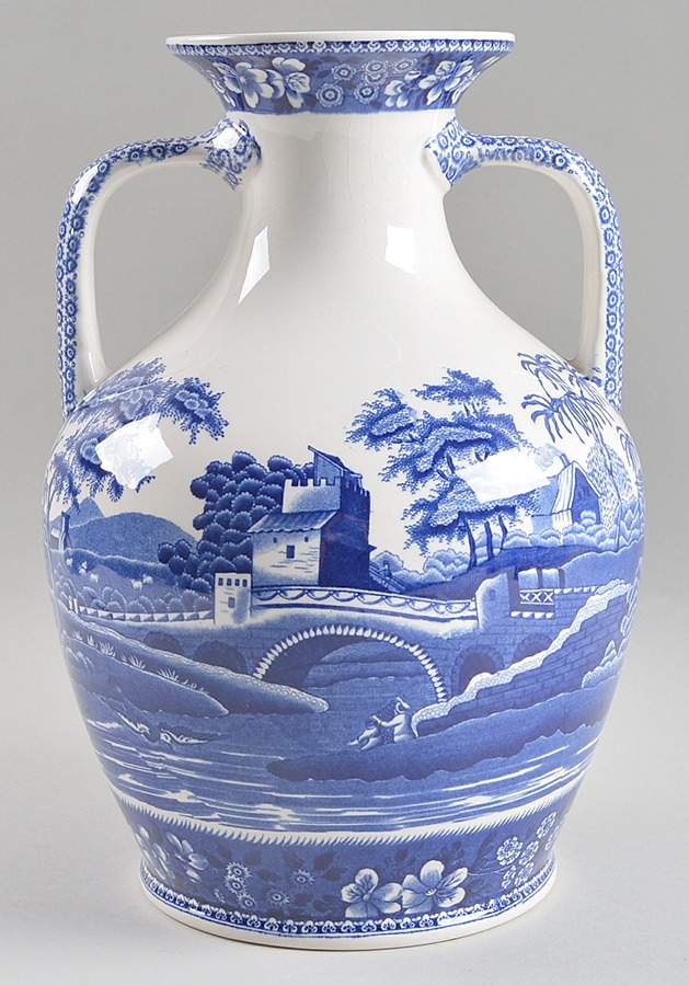 Tower Blue (Newer Backstamp) Grecian Vase by Spode-1