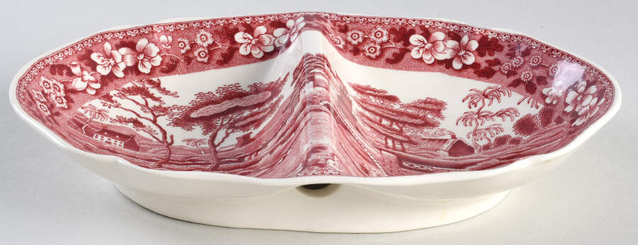 Tower Pink (Older Backstamp) 2-Part Relish by Spode-1