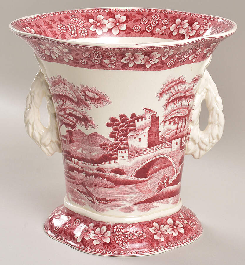 Tower Pink (Older Backstamp) 7" Oval Vase by Spode-1