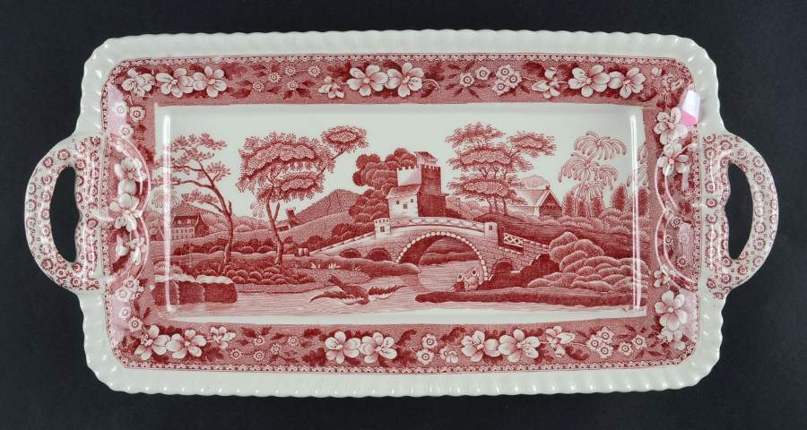 Tower Pink (Older Backstamp) Large Sandwich Tray by Spode-1