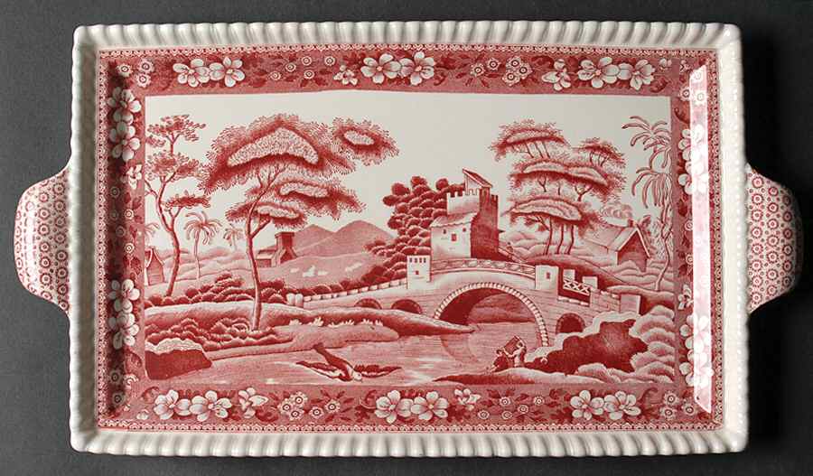 Tower Pink (Older Backstamp) Large Sandwich Tray by Spode-1
