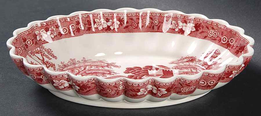 Tower Pink (Older Backstamp) Oval Sweet Meat Dish by Spode-1