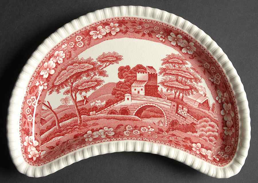 Tower Pink (Older Backstamp) Crescent Salad Plate by Spode-1