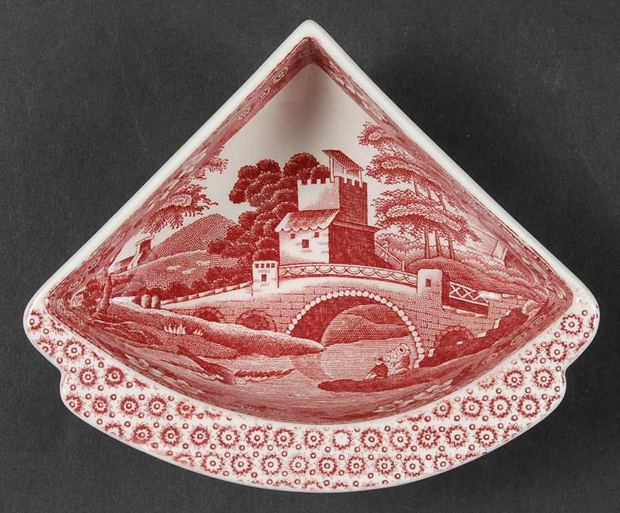 Tower Pink (Older Backstamp) 5" Triangular Relish by Spode-1