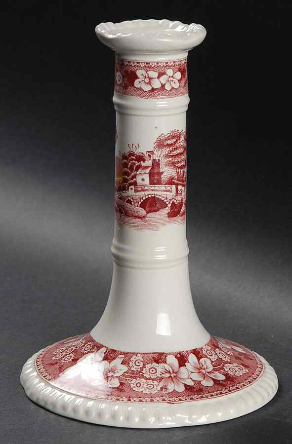Tower Pink (Older Backstamp) 6" Candlestick by Spode-1