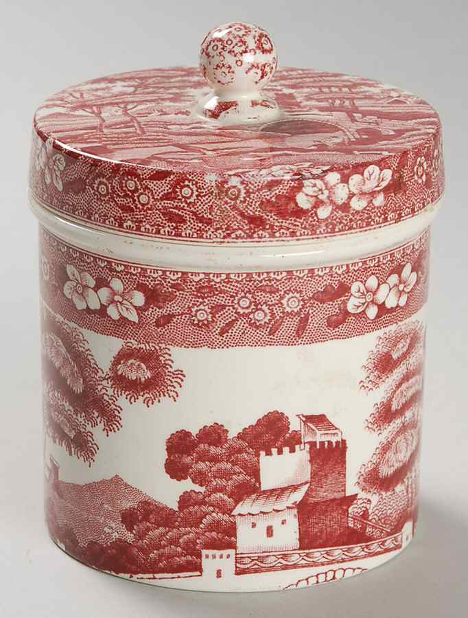 Tower Pink (Older Backstamp) Candy Jar & Lid by Spode-1