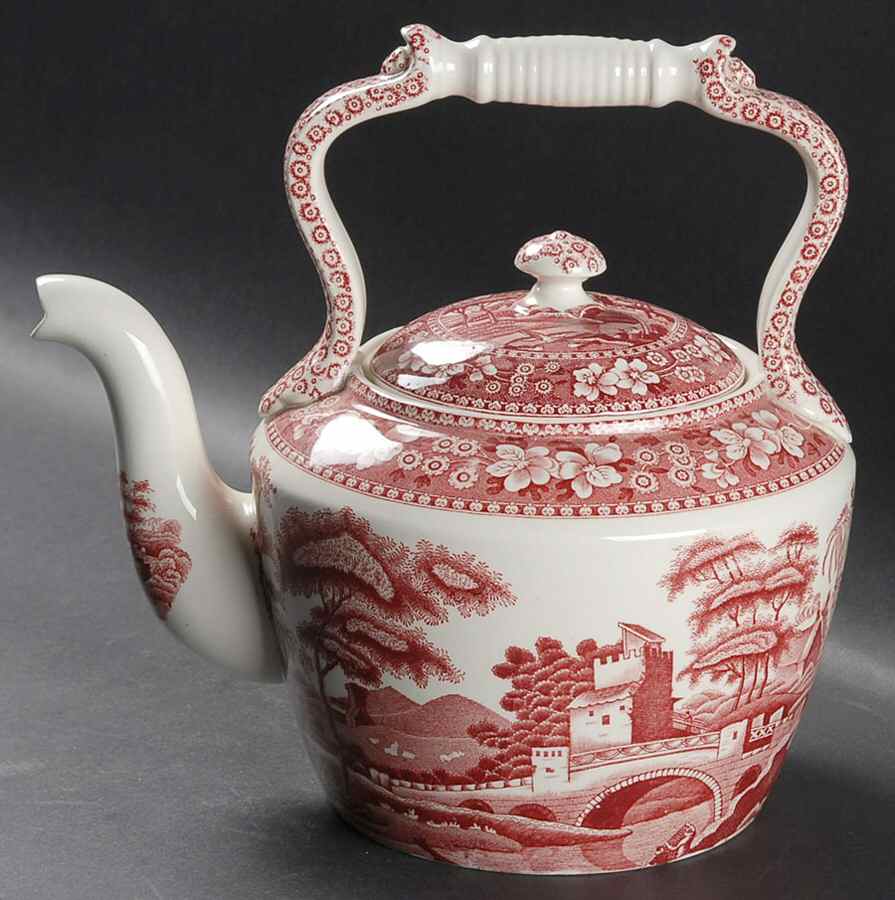 Tower Pink (Older Backstamp) Kettle & Lid by Spode-1