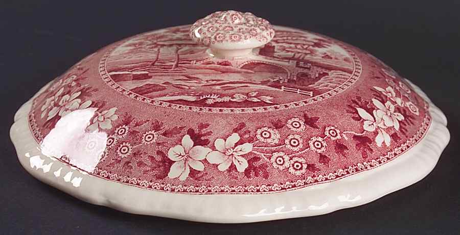 Tower Pink (Older Backstamp) Lid for Footed Round Vegetable by Spode-1