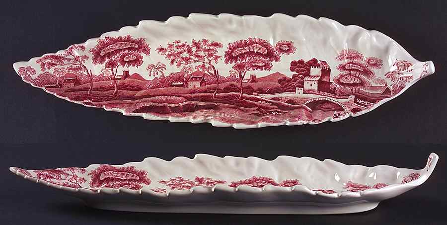 Tower Pink (Older Backstamp) 15" Leaf Dish by Spode-1