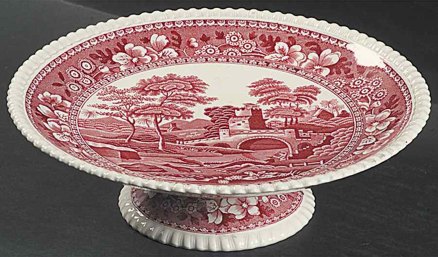 Tower Pink (Older Backstamp) Round Compote (Height X Width) by Spode-1