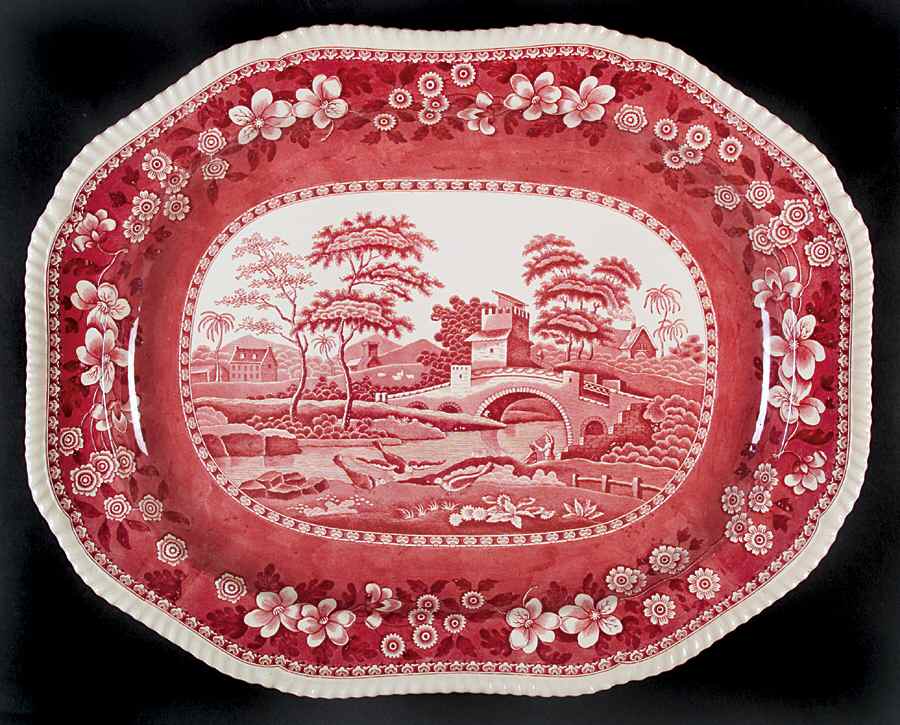 Tower Pink (Older Backstamp) 23" Oval Serving Platter by Spode-1
