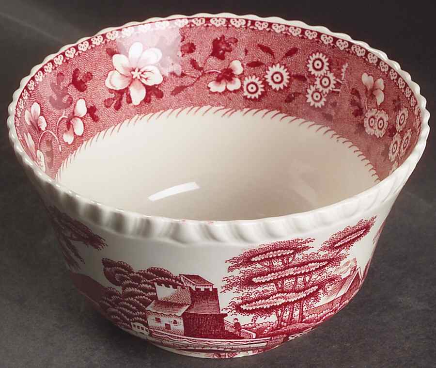 Tower Pink (Older Backstamp) Cranberry Bowl by Spode-1