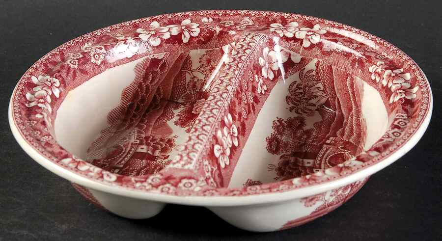 Tower Pink (Older Backstamp) 2-Part Relish by Spode-1