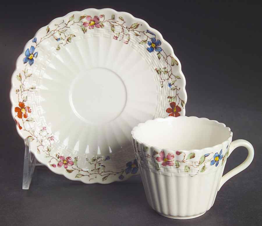 Wicker Dale Flat Demitasse Cup & Saucer Set by Spode-1
