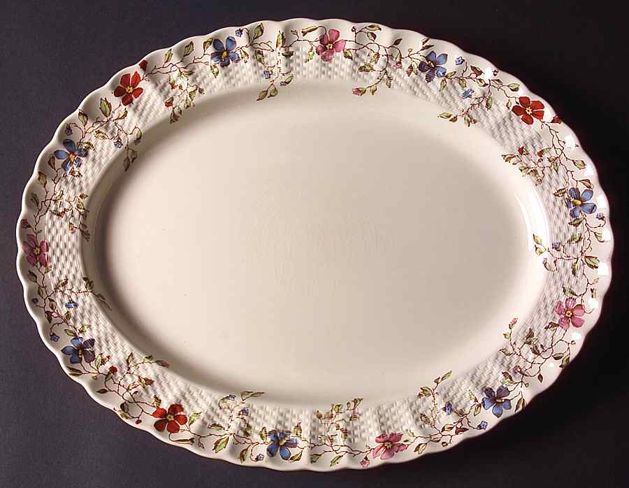 Wicker Dale 14" Oval Serving Platter by Spode-1