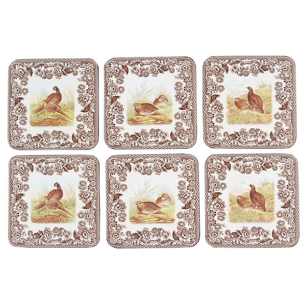 Woodland Square Corkback Coaster - Set of 6 Motifs by Spode-1