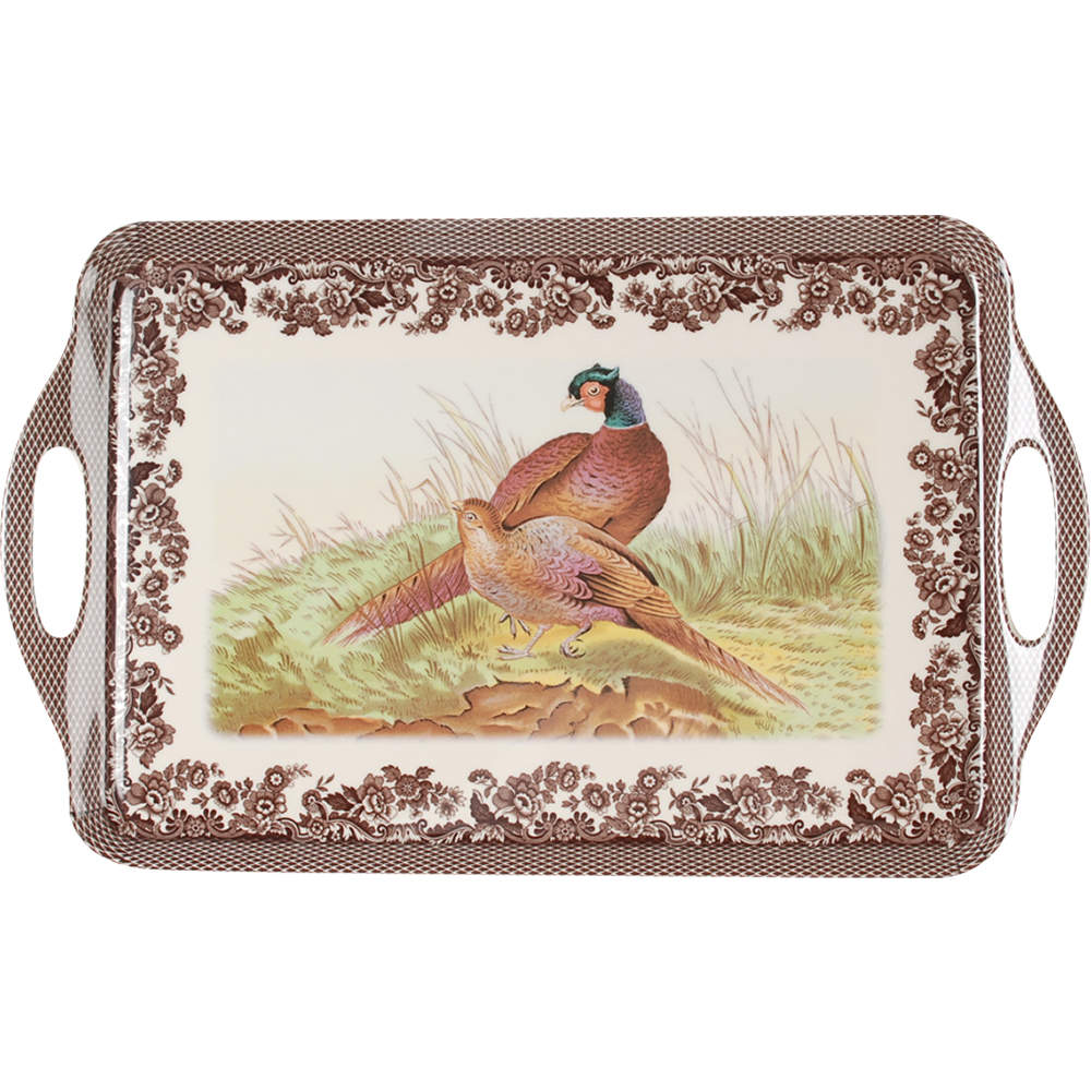 Woodland 19" Rectangular Handled Serving Melamine Tray by Spode-1