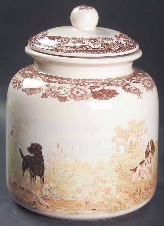 Woodland Dog Treats Holder/Jar & Lid by Spode-1