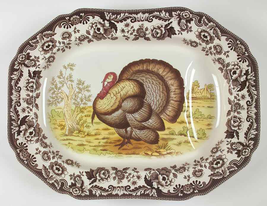 Woodland 20" Oval Turkey Platter by Spode-1
