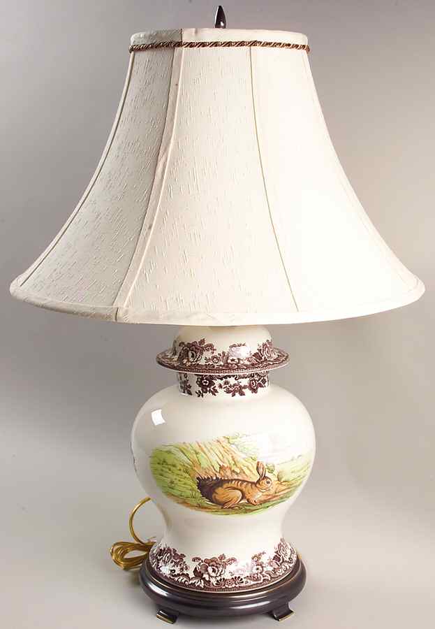 Woodland Electric Temple Jar Lamp & Shade by Spode-1