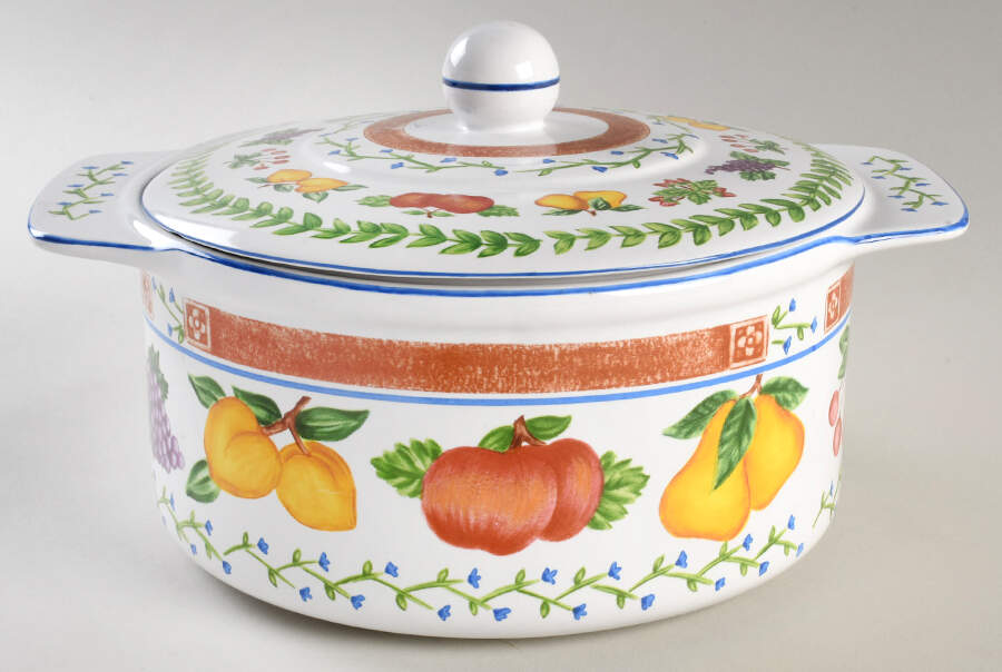 Fresh N' Fruity 2.5 Qt Round Covered Casserole by Strata Group-1
