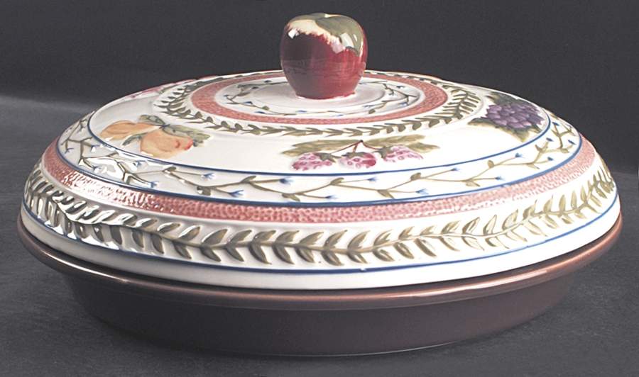 Fresh N' Fruity Pie Plate Safe with Ceramic Lid by Strata Group-1