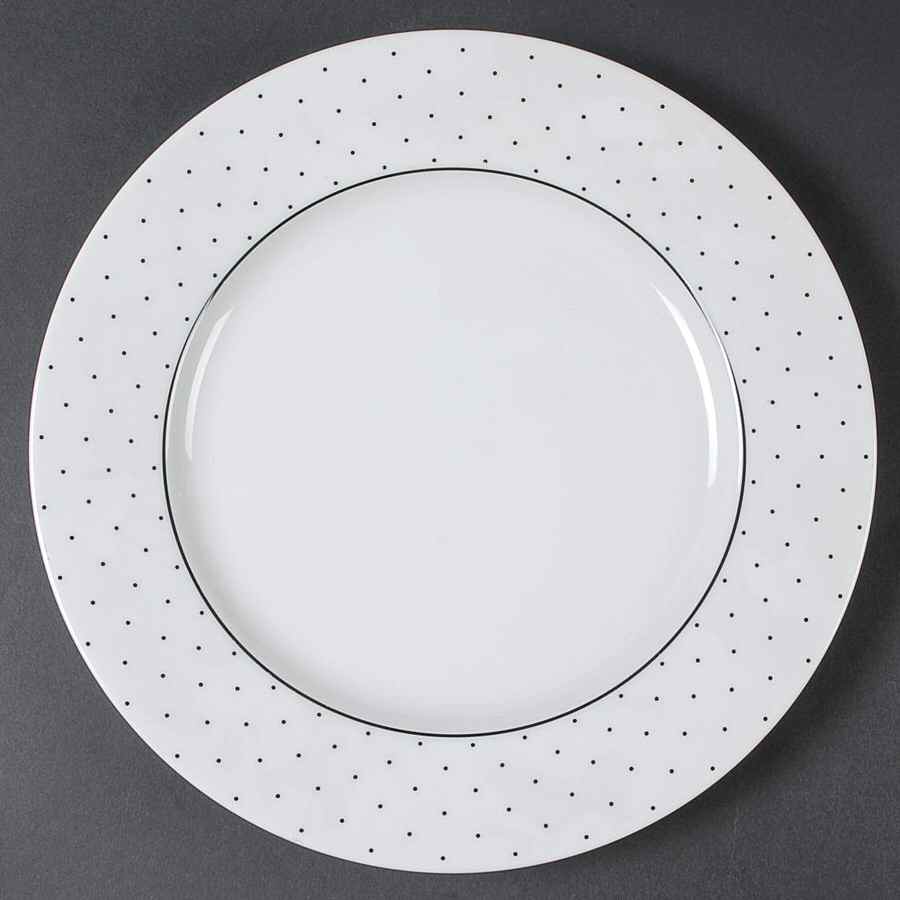 Swiss Dots Black 12" Chop Plate (Round Platter) by Sasaki-1