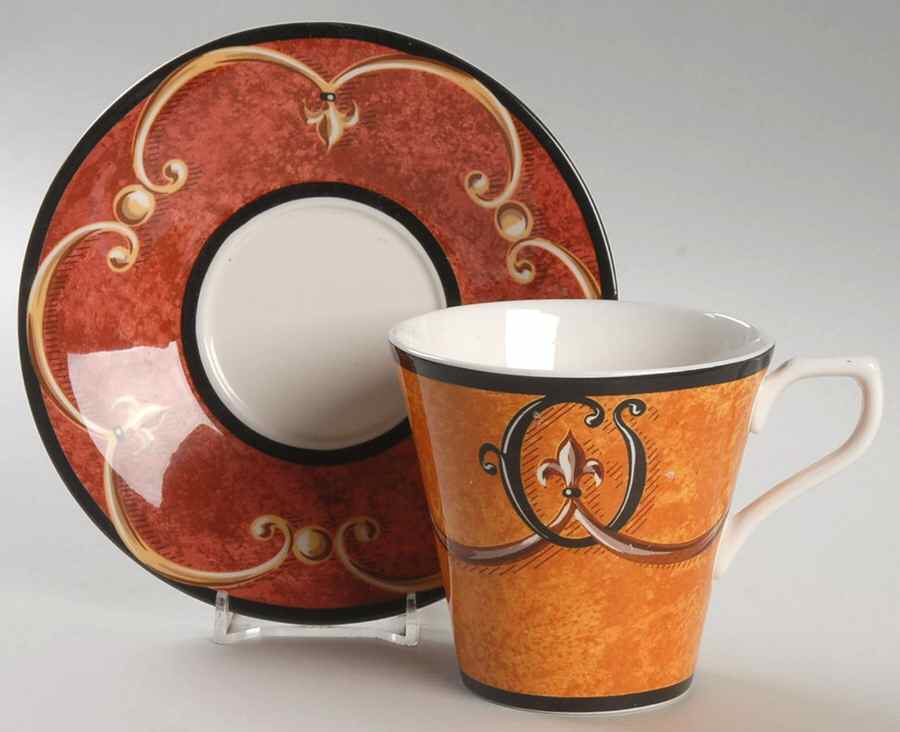 Villa De Fortuna Flat Cup & Saucer Set by Sasaki-1