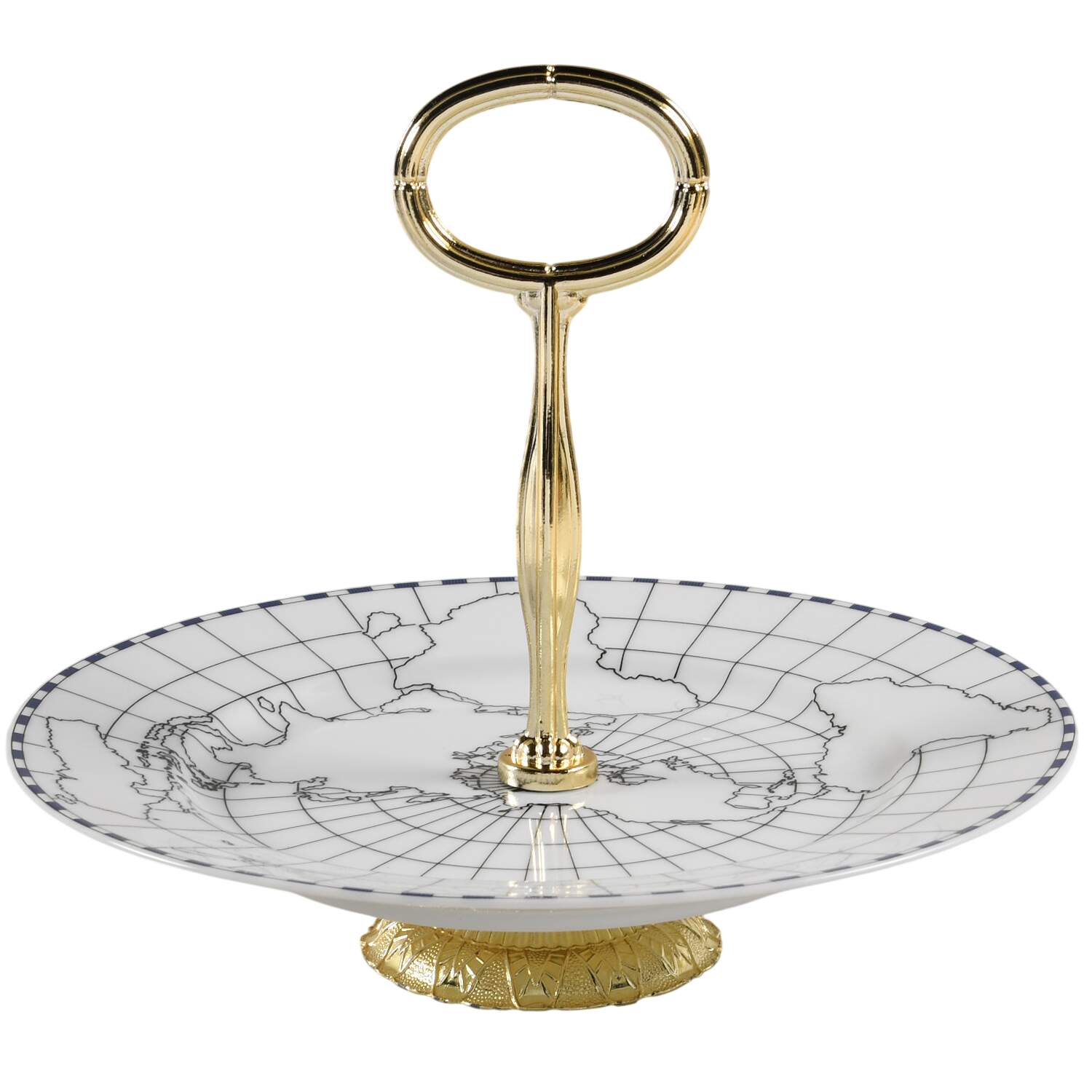 World View 6 1/2"-7 1/2" Footed Cheese Plate w/ Glass Dome HC by Sasaki-1