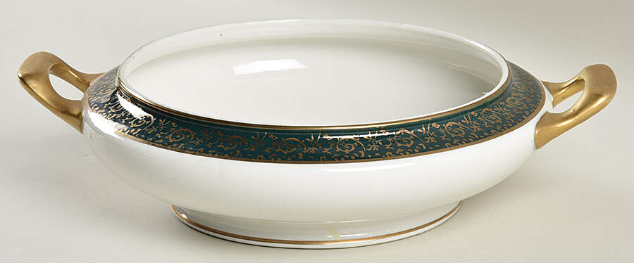 Chantilly Dark Green (Gold Filigree) Round Vegetable No Lid by Stradford-1