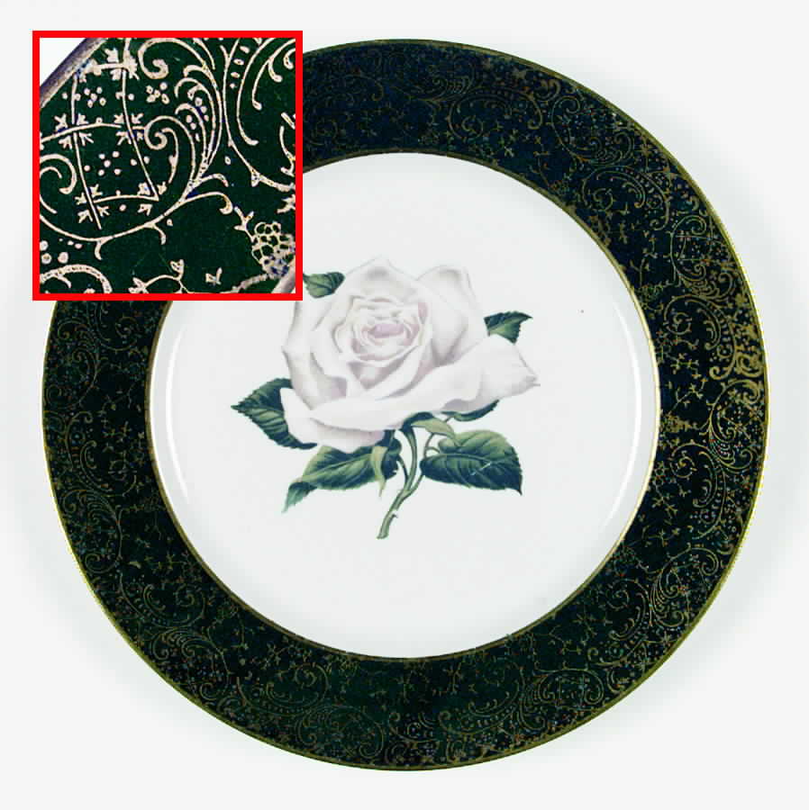 Chantilly Dark Green (Gold Filigree) Dinner Plate by Stradford-1