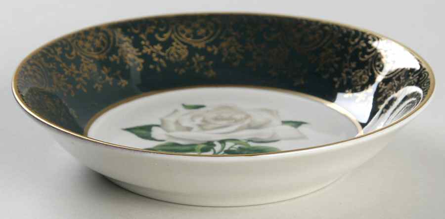 Chantilly Dark Green (Gold Filigree) Fruit/Dessert (Sauce) Bowl by Stradford-1