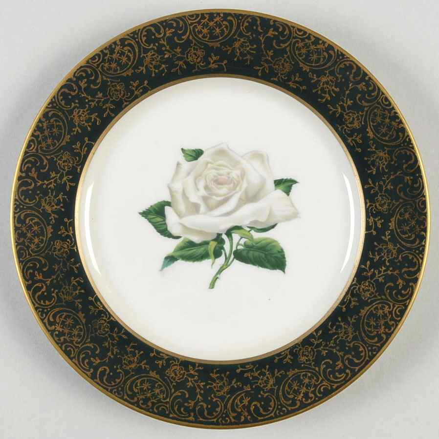 Chantilly Dark Green (Gold Filigree) Bread & Butter Plate by Stradford-1
