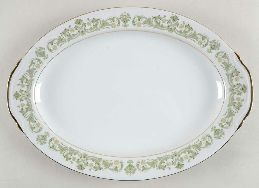 Contessa Green 16" Oval Serving Platter by Style House-1