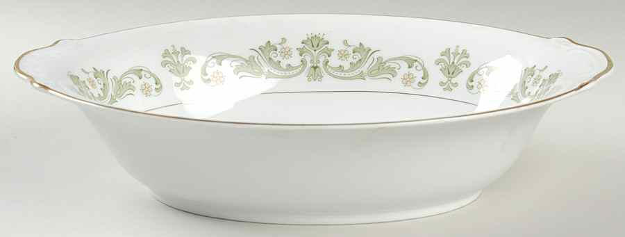 Contessa Green 10" Oval Vegetable Bowl by Style House-1