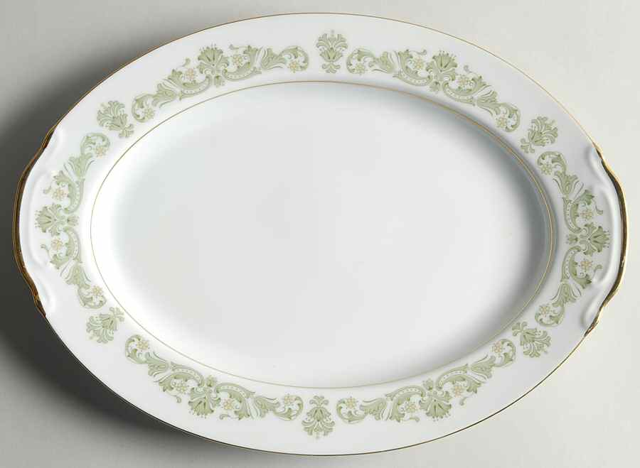 Contessa Green 12" Oval Serving Platter by Style House-1