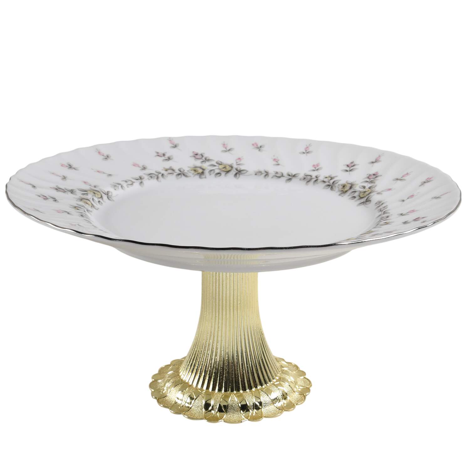 Picardy (Platinum) Cake Stand with 4"-5" Metal Pedestal  Hc by Style House-1