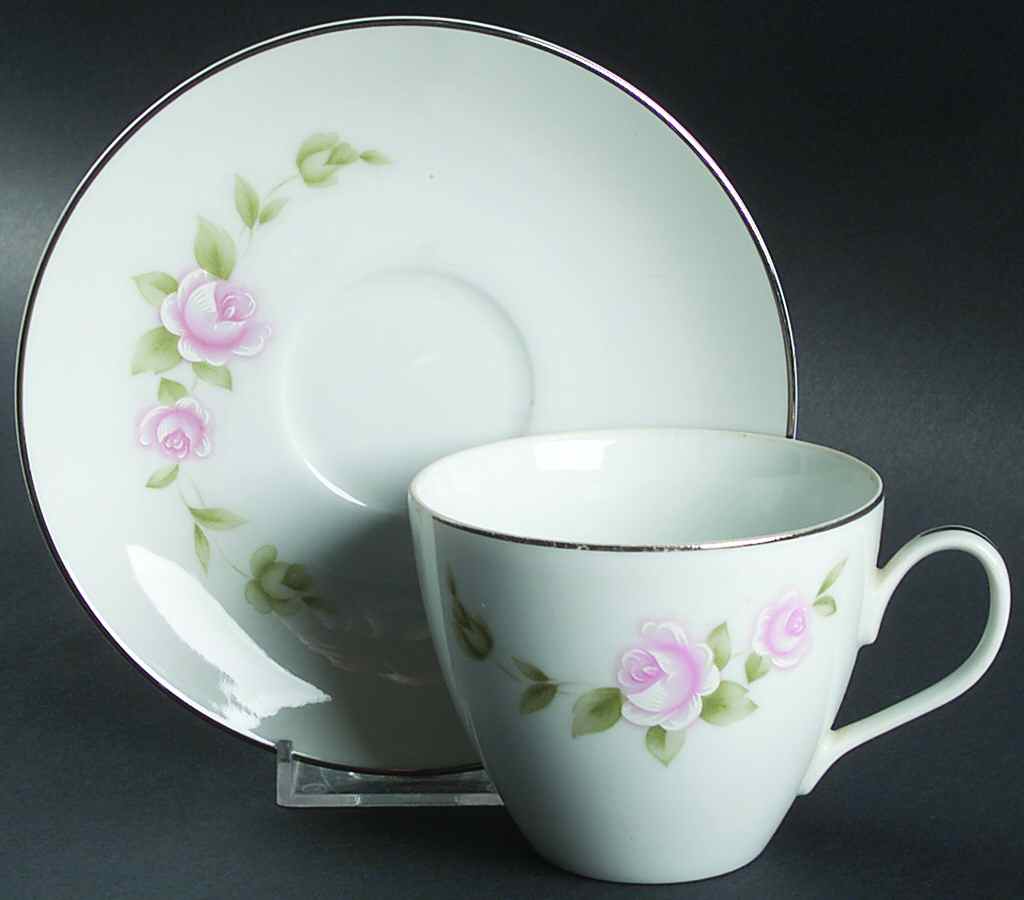 Tudor Rose Flat Cup & Saucer Set by Style House-1