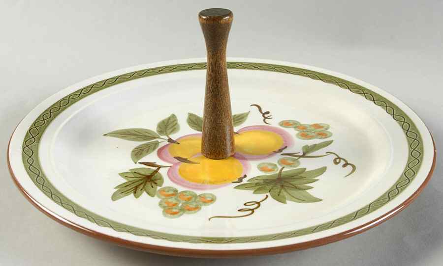 Apple Delight Round Serving Plate with Handle (DP) by Stangl-1