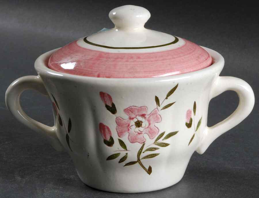 Colonial Rose Sugar Bowl & Lid by Stangl-1