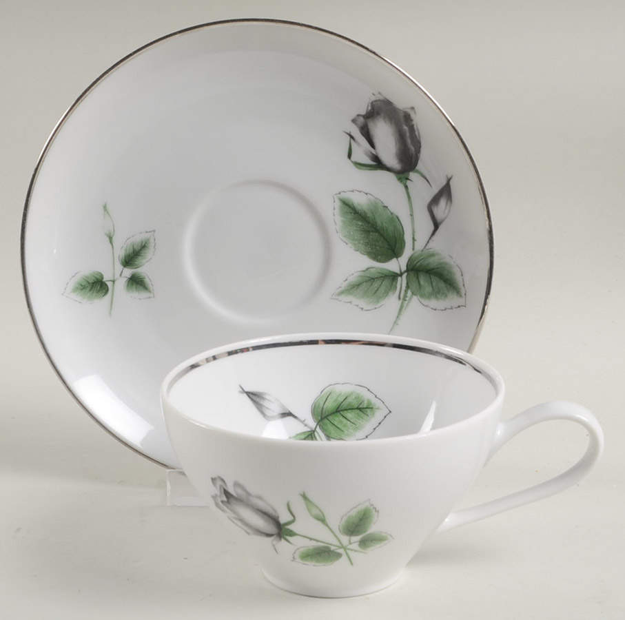 Midnight Rose Flat Cup & Saucer Set by Stonegate-1