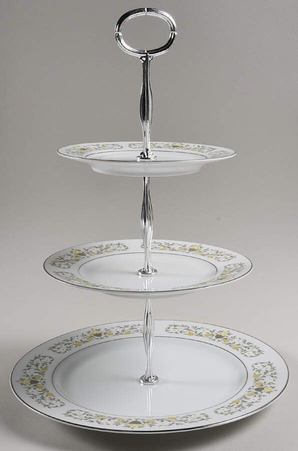 Florentine 13 7/8"-14 1/4" 3-Tiered Serving Tray(DP,SP,BB) HC by Sterling China (Japan)-1