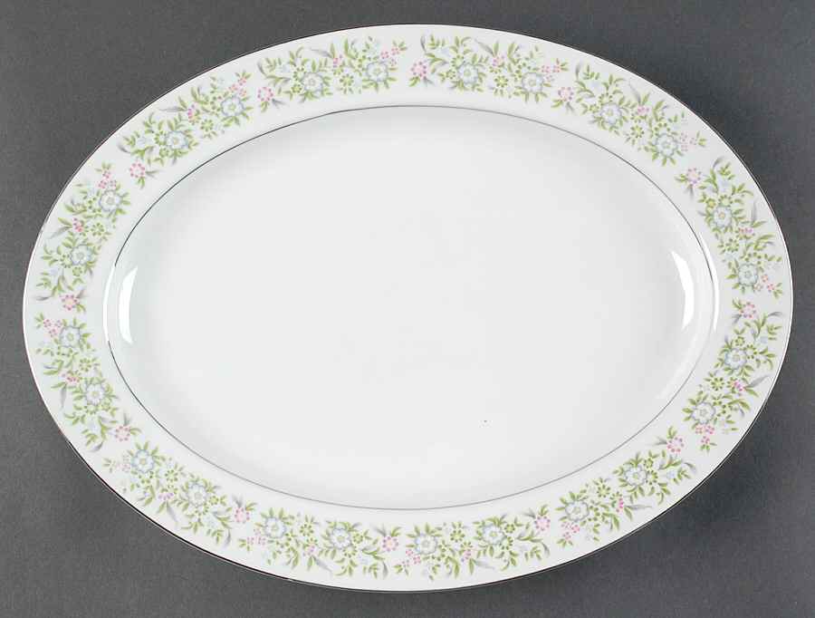 Springtime 14" Oval Serving Platter by Sterling China (Japan)-1