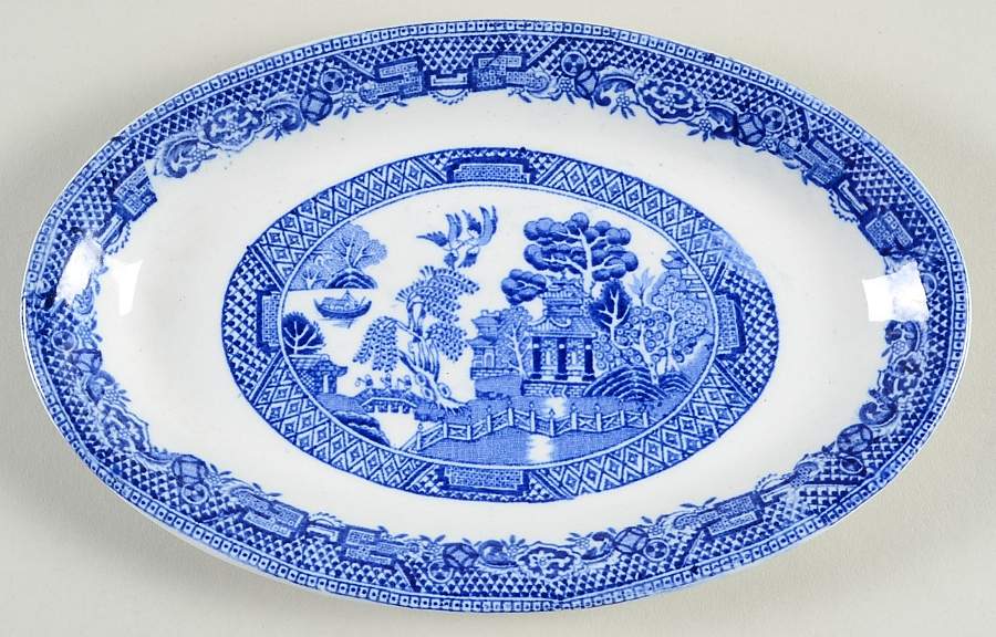 Willow Blue (Smooth) Relish/Gravy Underplate by John Steventon & Son-1