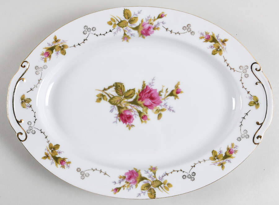 Moss Rose 12" Oval Serving Platter by Summit-1