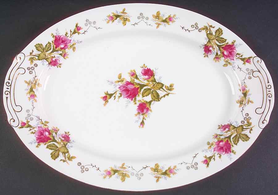 Moss Rose 14" Oval Serving Platter by Summit-1